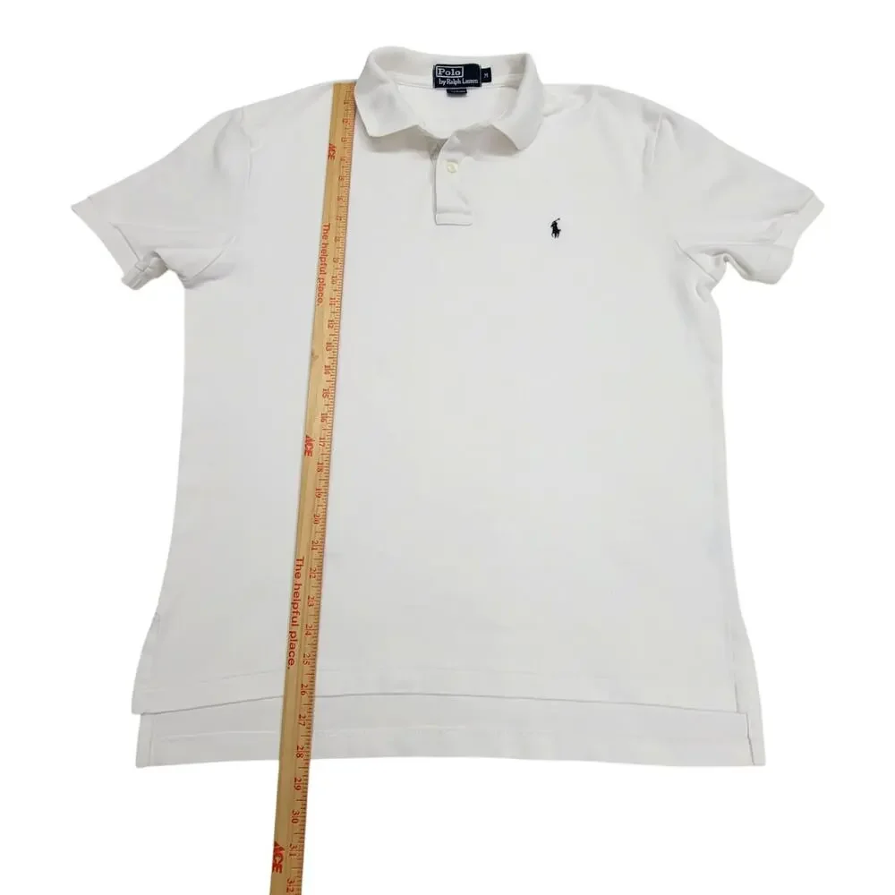 Polo Ralph Lauren Mens M Classic White Short Sleeve Cotton Pique Polo Shirt